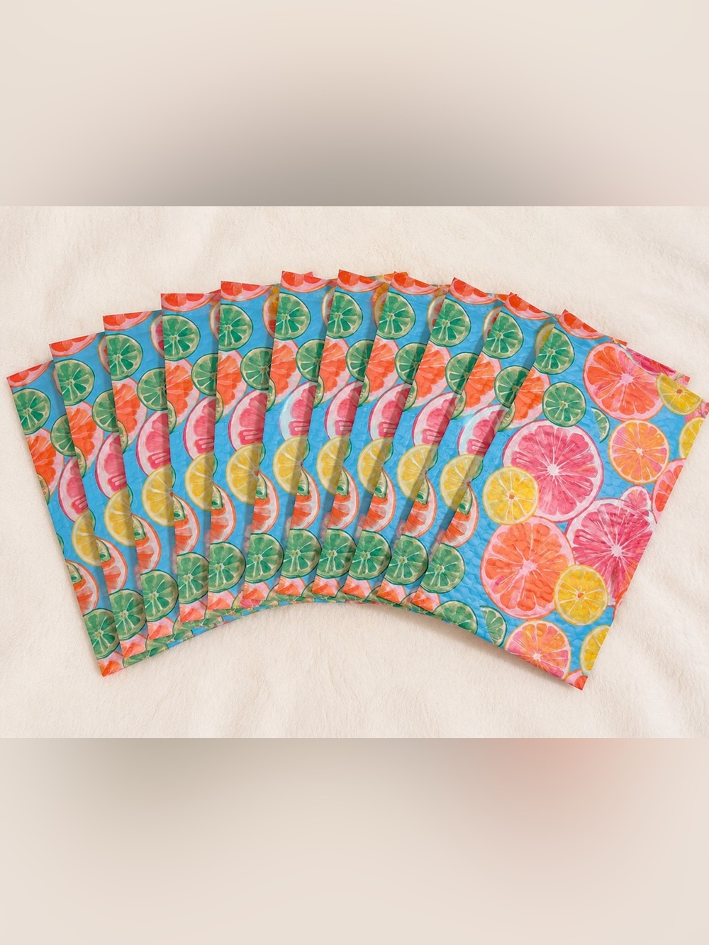 Vibrant Citrus Bubble Mailers -Padded Envelopes 10pc